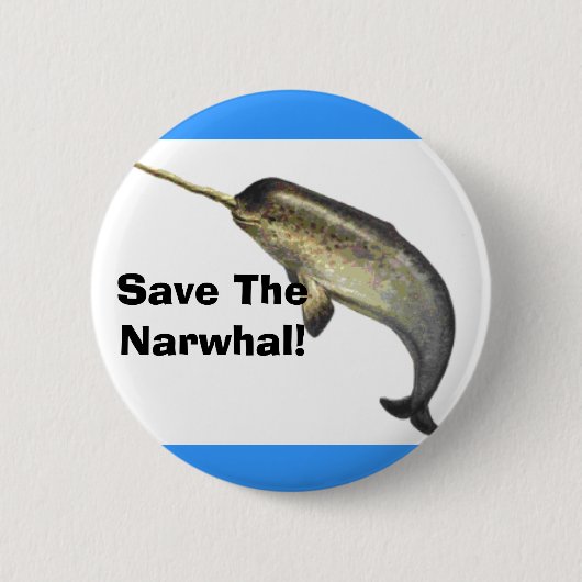 Retten Sie das Narwhal! Button (Vorderseite)