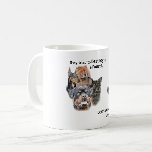 Retten Sie das Pitbull Kaffeetasse (Vorderseite Links)