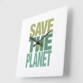 Retten Sie das umweltbedingte Zitat der Planeten Quadratische Wanduhr (Winkel)