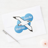 Retten Sie den Albatros (Flug) Quadratischer Aufkleber (Umschlag)