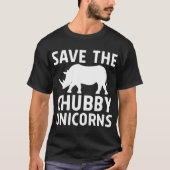 Retten Sie den Chubby der Unicorns-lustigen T-Shirt (Vorderseite)