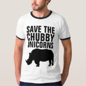 RETTEN Sie DEN CHUBBY UNICORNS lustige T - Shirts (Vorderseite)