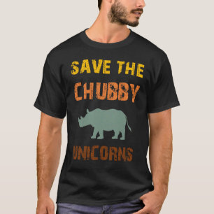 Retten Sie den Chubby Unicorns Vintage Retro T-Shirt