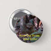 Retten Sie den Drei-Toed Sloth! Knopf Button (Vorne & Hinten)