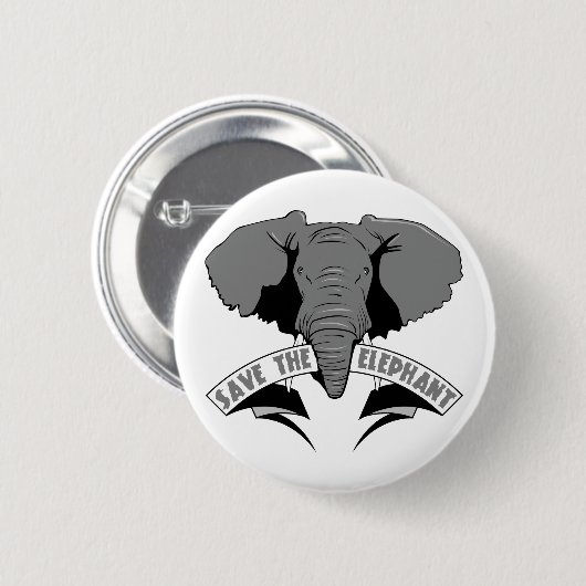 Retten Sie den Elefanten Button (Vorne & Hinten)