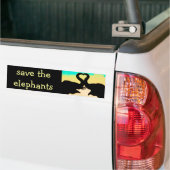 Retten Sie den Elefanten Herzstämme Autoaufkleber (Auf Lkw)