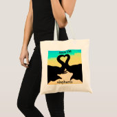 Retten Sie den Elefanten Herzstämme Tragetasche (Vorderseite (Produkt))