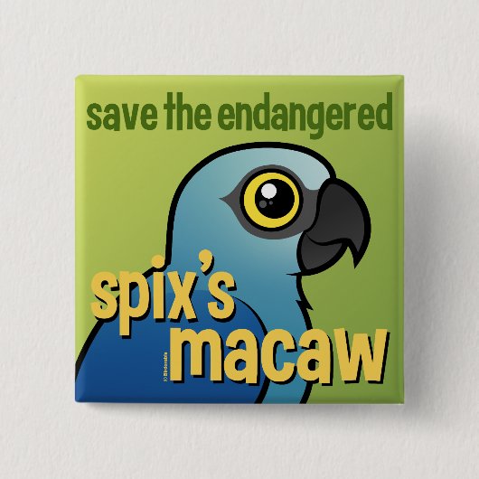 Retten Sie den gefährdeten des Spixs Macaw Button (Vorderseite)