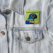 Retten Sie den gefährdeten HyazintheMacaw Button (Beispiel)