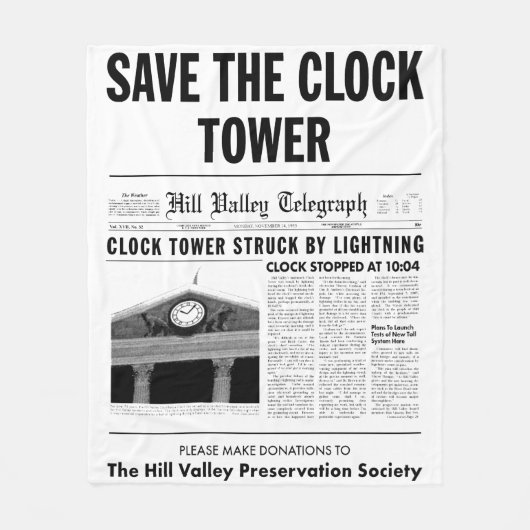 retten Sie den Glockenturm Fleecedecke (Vorderseite)