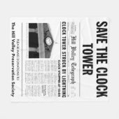 retten Sie den Glockenturm Fleecedecke (Vorderseite (Horizontal))