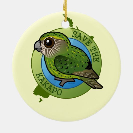 Retten Sie den Kakapo Keramik Ornament (Hinten)