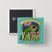 Retten Sie den NeuseelandKakapo Button (Vorne & Hinten)