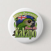 Retten Sie den NeuseelandKakapo Button (Vorderseite)