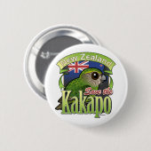 Retten Sie den NeuseelandKakapo Button (Vorne & Hinten)