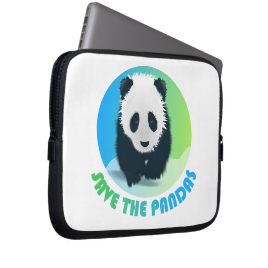 Retten Sie den Pandas Laptop-Tasche Laptopschutzhülle (Vorne Rechts)