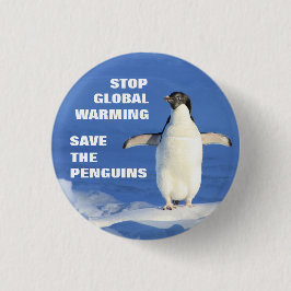 Retten Sie den Penguins Halt globale Erwärmung Button