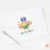 Retten Sie den Planet Classic Round Aufkleber (Umschlag)