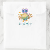 Retten Sie den Planet Classic Round Aufkleber (Tasche)