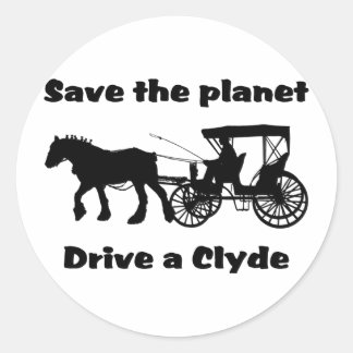 Retten Sie den Planeten auf einem Clyde Runder Aufkleber