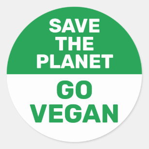 Retten Sie den Planeten auf Veganem Protest gegen  Runder Aufkleber