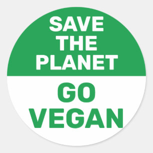 Retten Sie den Planeten auf Veganem Protest gegen  Runder Aufkleber