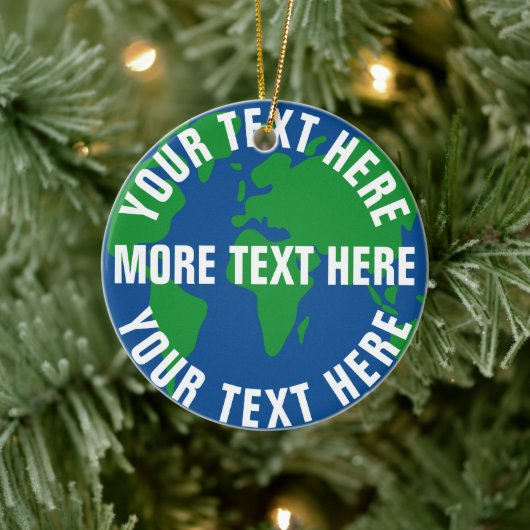 Retten Sie den Planeten, den Weihnachtsbaumschmuck Keramik Ornament (Baum)