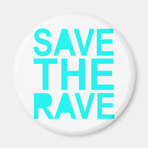Retten Sie den Raven blauen NU-Rave Raver Magnet