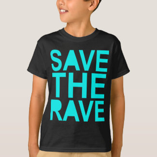 Retten Sie den Raven blauen NU-Rave Raver T-Shirt