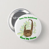 Retten Sie den RegenwaldSloth Button (Vorne & Hinten)