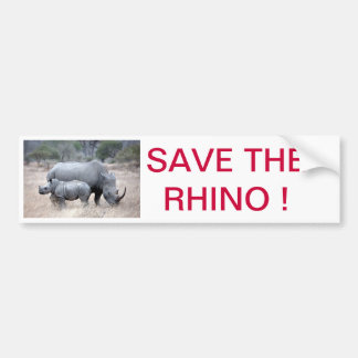 Retten Sie den Rhino! Autoaufkleber