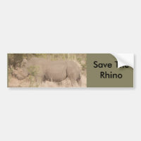 Retten Sie den Rhino-Autoaufkleber