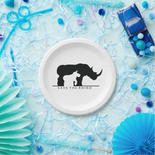 Retten Sie den Rhino Pappteller (Party)