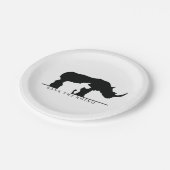 Retten Sie den Rhino Pappteller (Schrägansicht)