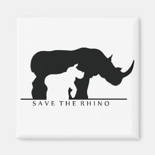 Retten Sie den Rhino (weißes ver.) Magnet