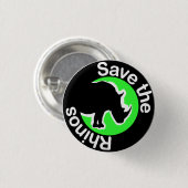 Retten Sie den Rhinos grüne Knöpfe Button (Vorne & Hinten)