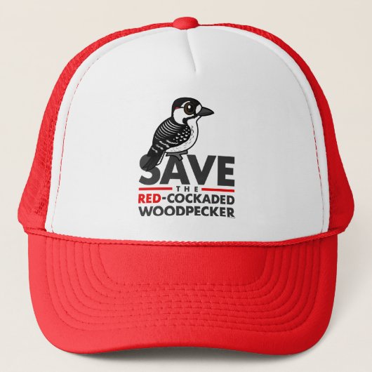 Retten Sie den Roten-cockaded Specht Truckerkappe (Vorderseite)