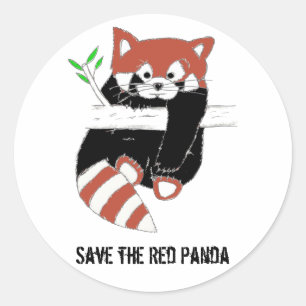 Retten Sie den roten Panda alias FireFox Runder Aufkleber