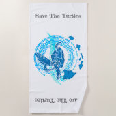 Retten Sie den Schildkröten Öko-Abzeichen Strandtuch (Vorderseite)