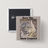 Retten Sie den Schnee-Leoparden Button (Vorne & Hinten)