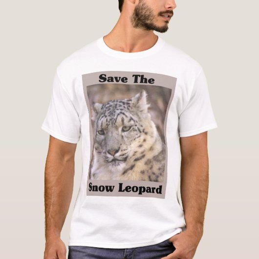 Retten Sie den Schnee-Leoparden T-Shirt (Vorderseite)