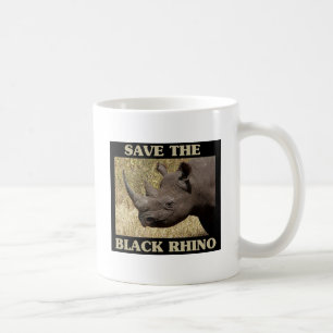 Retten Sie den schwarzen Rhino Kaffeetasse