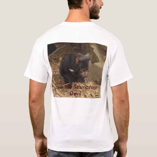 Retten Sie den tasmanischen Teufel T-Shirt (Rückseite)