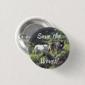 Retten Sie den Wölfen Button (Vorne & Hinten)