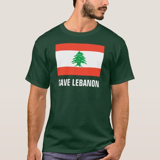 Retten Sie der Libanon-Waldgrün-T - Shirt (Vorderseite)
