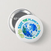 Retten Sie der Planeten-Fahrt ein Fahrrad Button (Vorne & Hinten)
