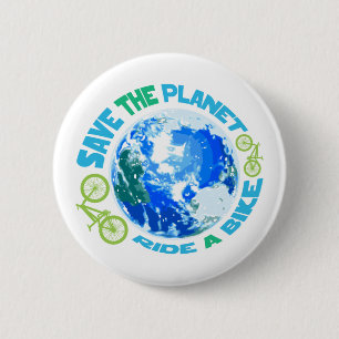 Retten Sie der Planeten-Fahrt ein Fahrrad Button