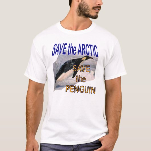 Retten Sie die Arktis retten den Penguin T-Shirt (Vorderseite)
