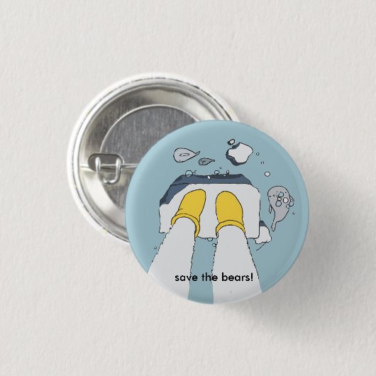 "Retten Sie die Bären!" Knopf Button (Vorne & Hinten)