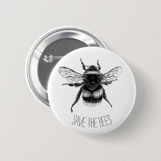 Retten Sie die Bienen Button (Vorne & Hinten)